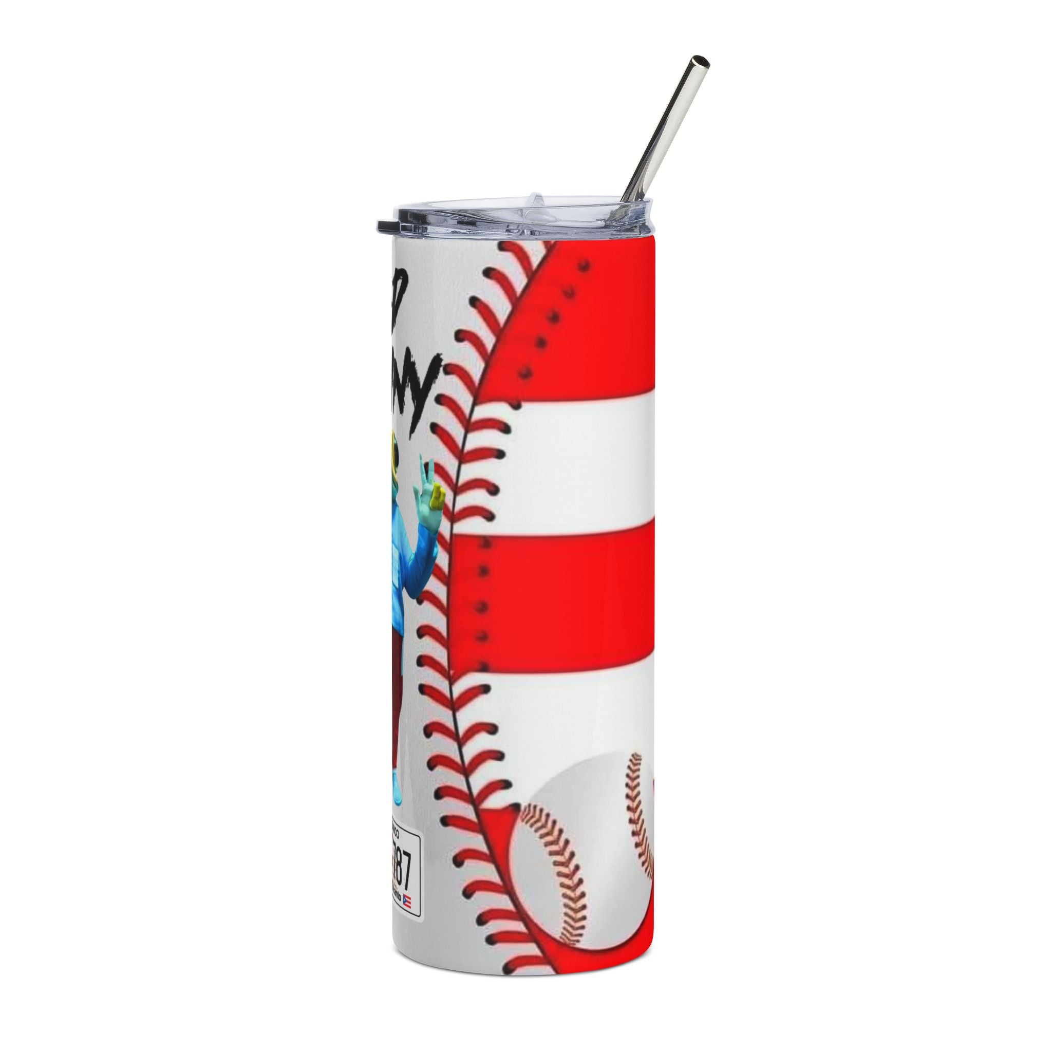 Tumbler, 20oz Stainless Steel, Baseball Vibe, Travel Mug, Gift for Fans, Summer Drinkware, Party Accessory