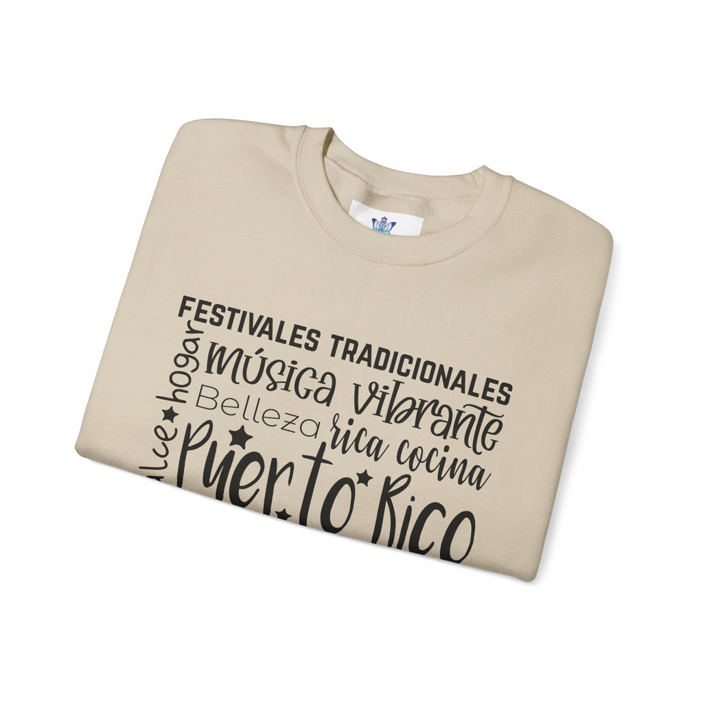 Puerto Rico Inspired Sweatshirt - Cultural Love, Cozy Wear for Travelers, Unique Gift for Her, Heritage Fashion, Casual Sunset Vibes